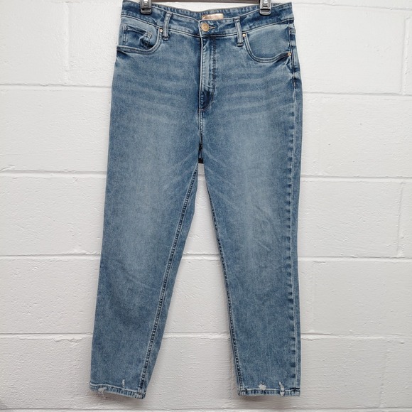 Kut from the Kloth Denim - Kut From The Kloth Naomi High Rise Crop Straight Leg Jeans 10 Blue Denim 30x25